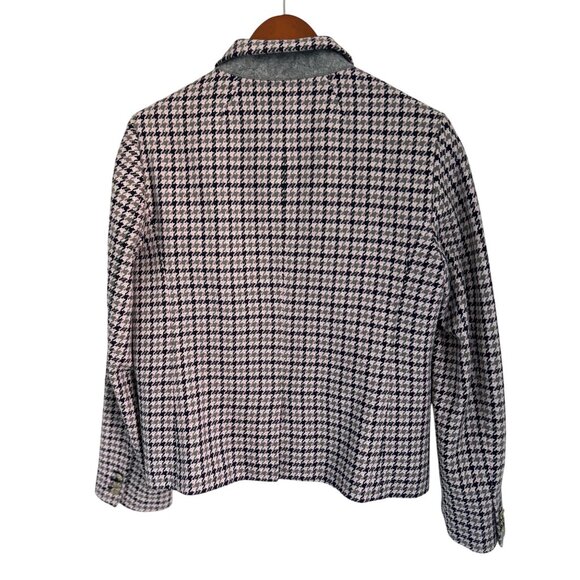 J.Crew Regent Houndstooth Blazer Gold Buttons Wool Blend Lined Size 14 - Picture 7 of 11